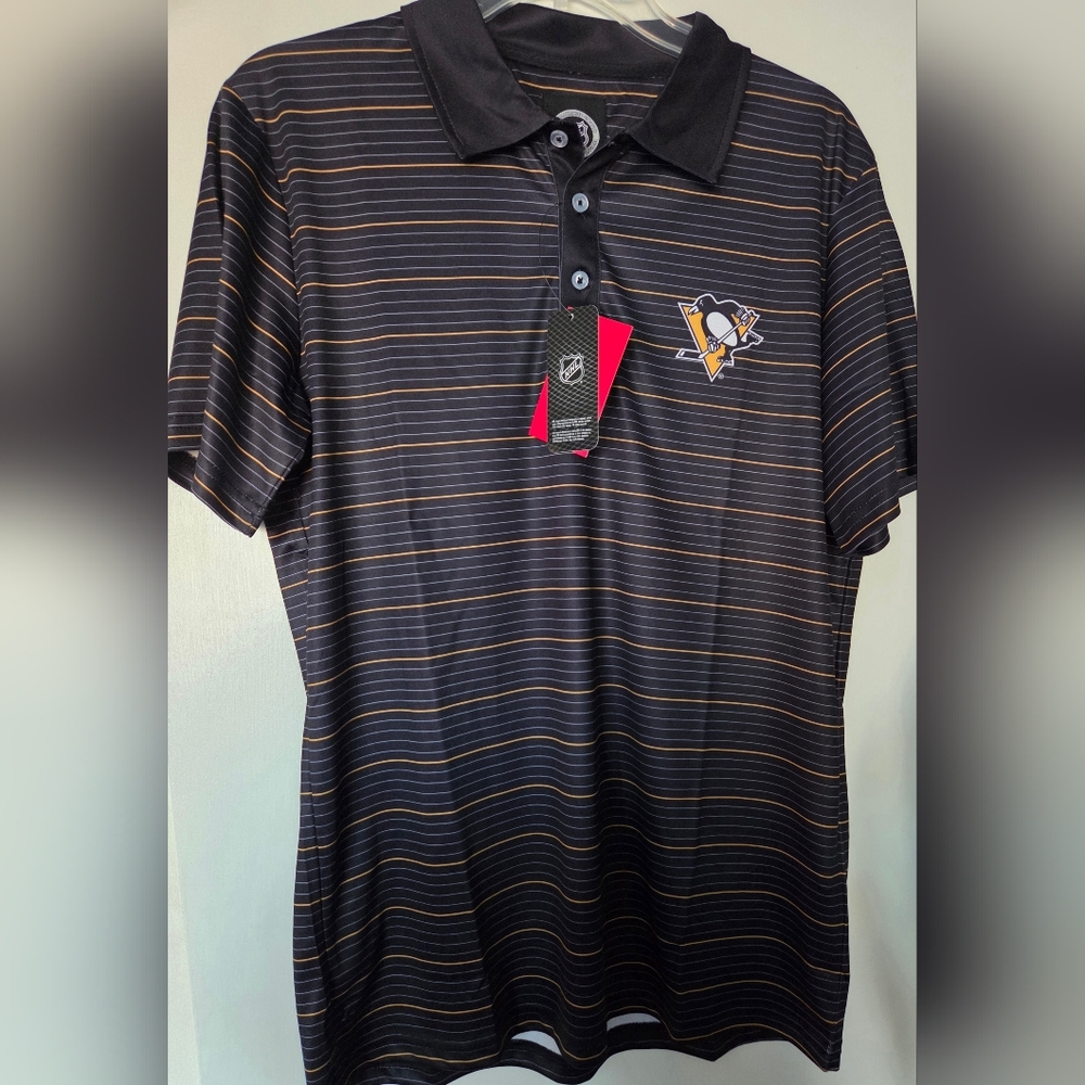NHL Pittsburgh Penguins Striped Polo Shirt